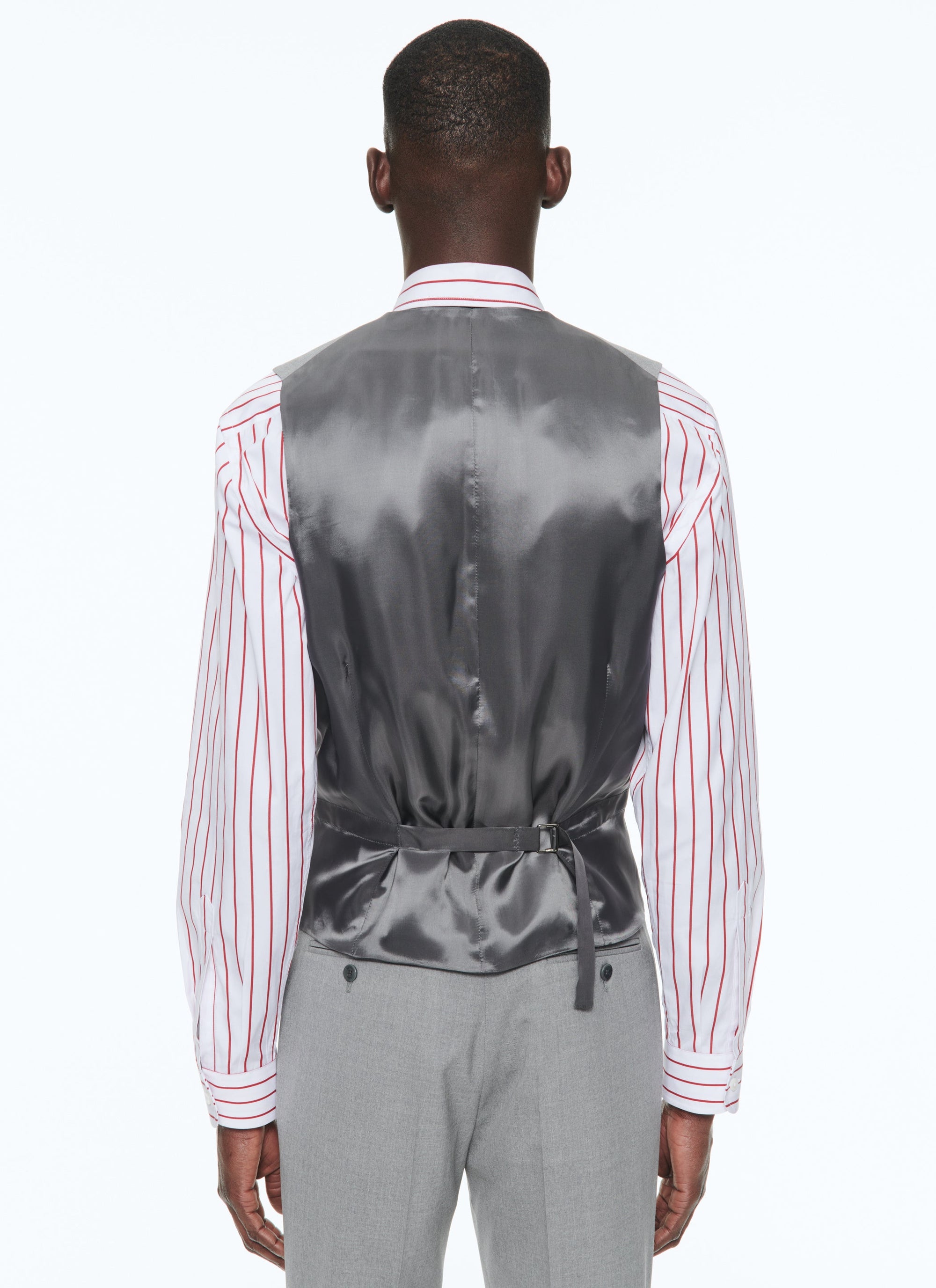 Costume ajusté 3 pièces en laine - Gris anthracite