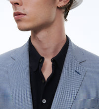 Costume en laine pied de poule - Bleu