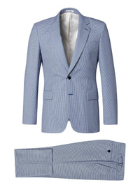 Costume en laine pied de poule - Bleu