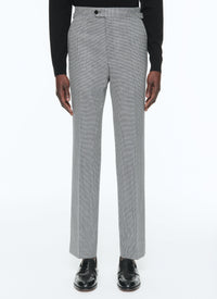 Costume en natté de laine pied de poule - Bleu