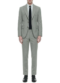 Costume ajusté et boutonné en laine - Tilleul