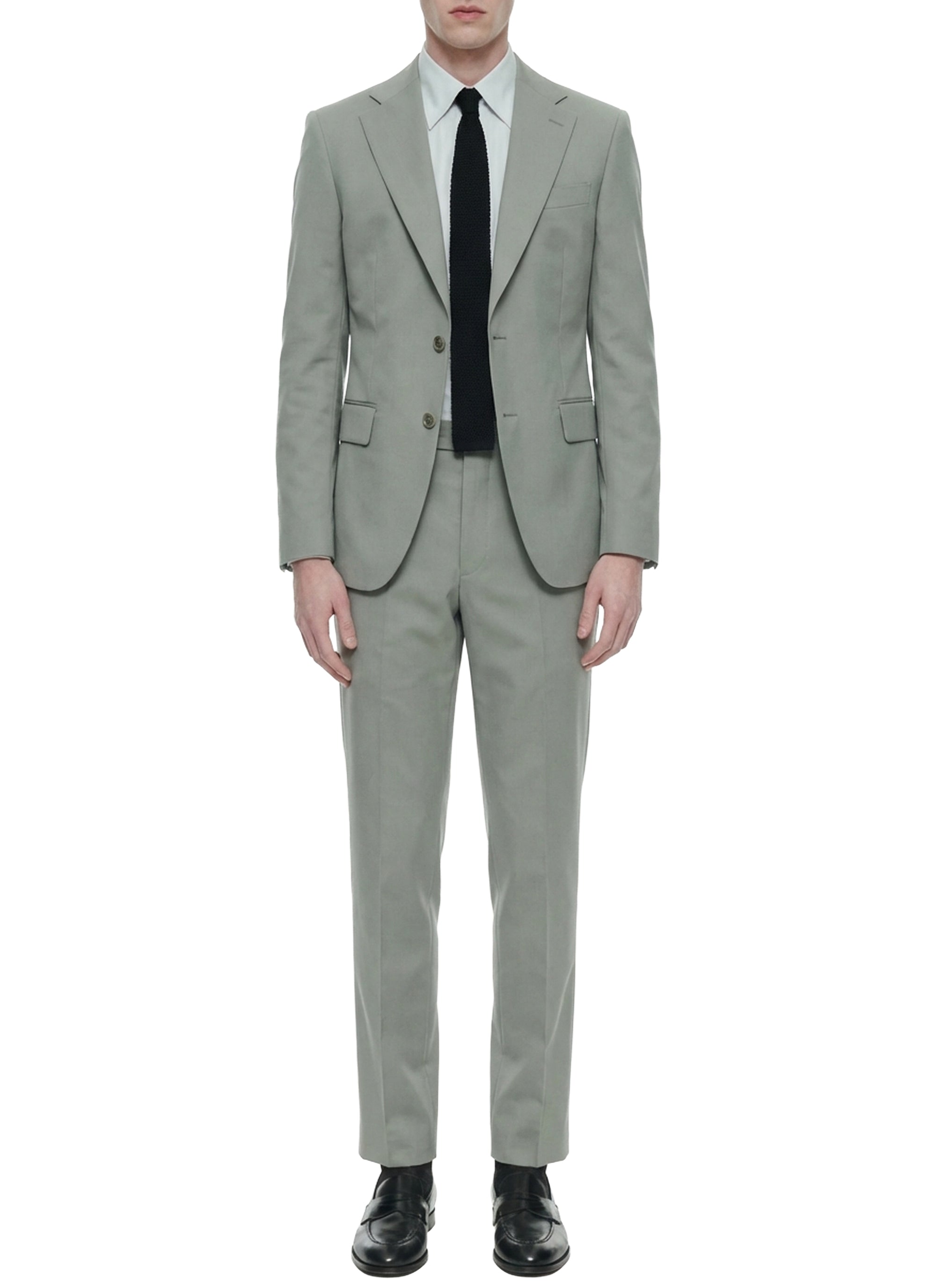 Costume ajusté et boutonné en laine - Tilleul