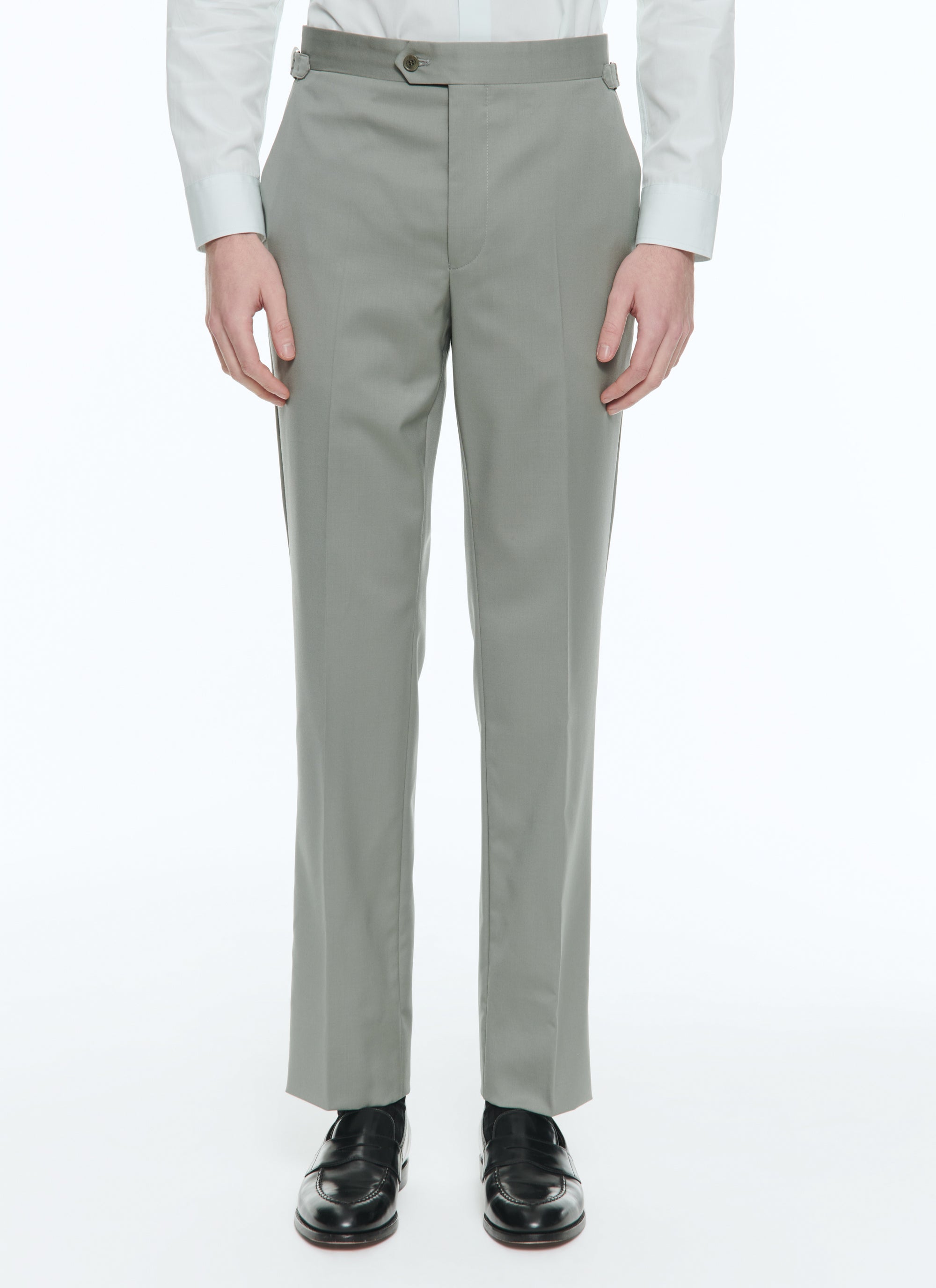 Costume ajusté et boutonné en laine - Tilleul