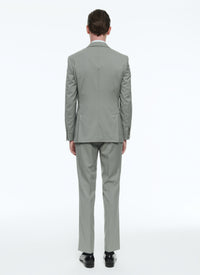 Costume ajusté et boutonné en laine - Tilleul