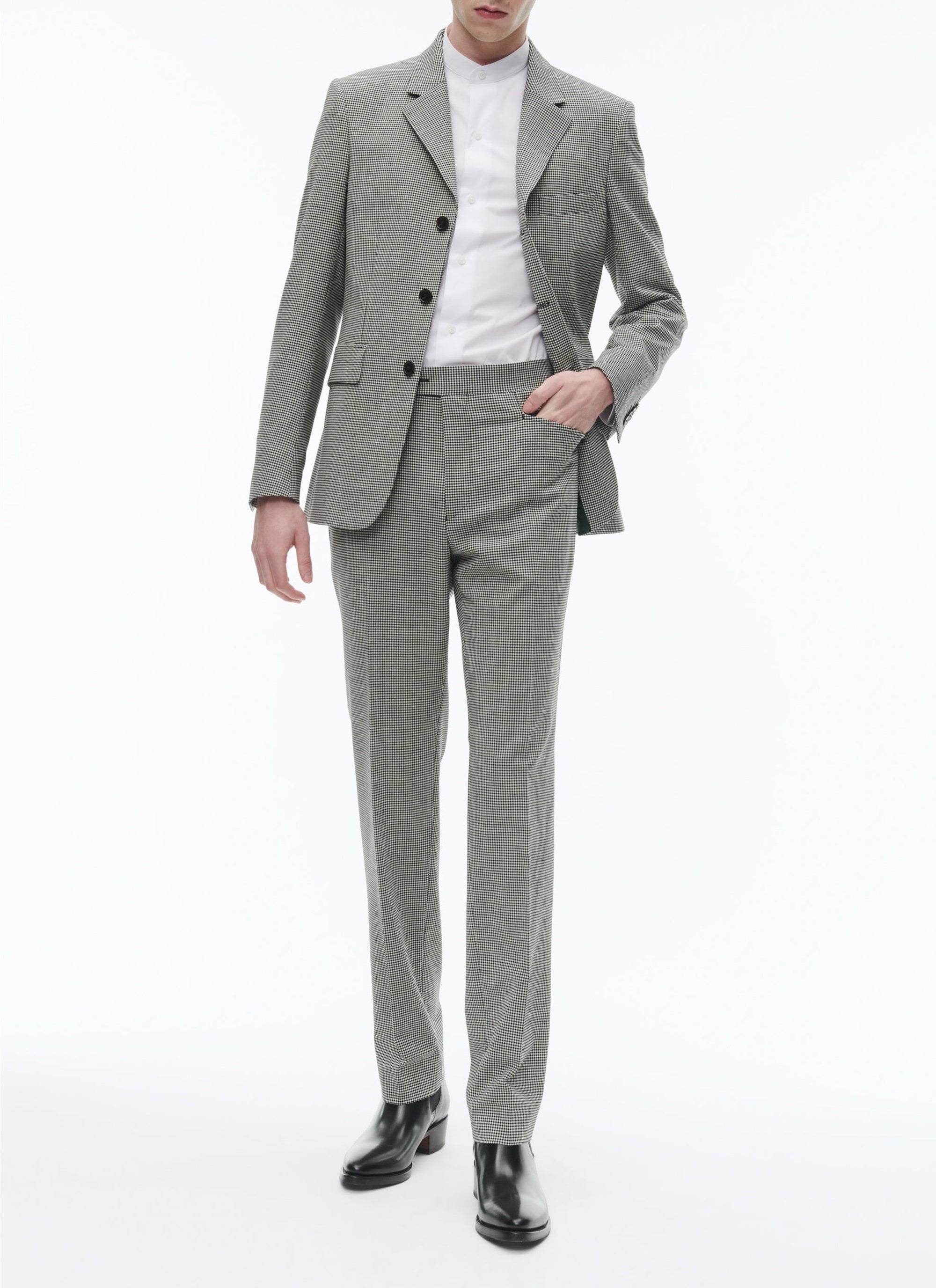 Fitted 3-button suit in wool - Grey