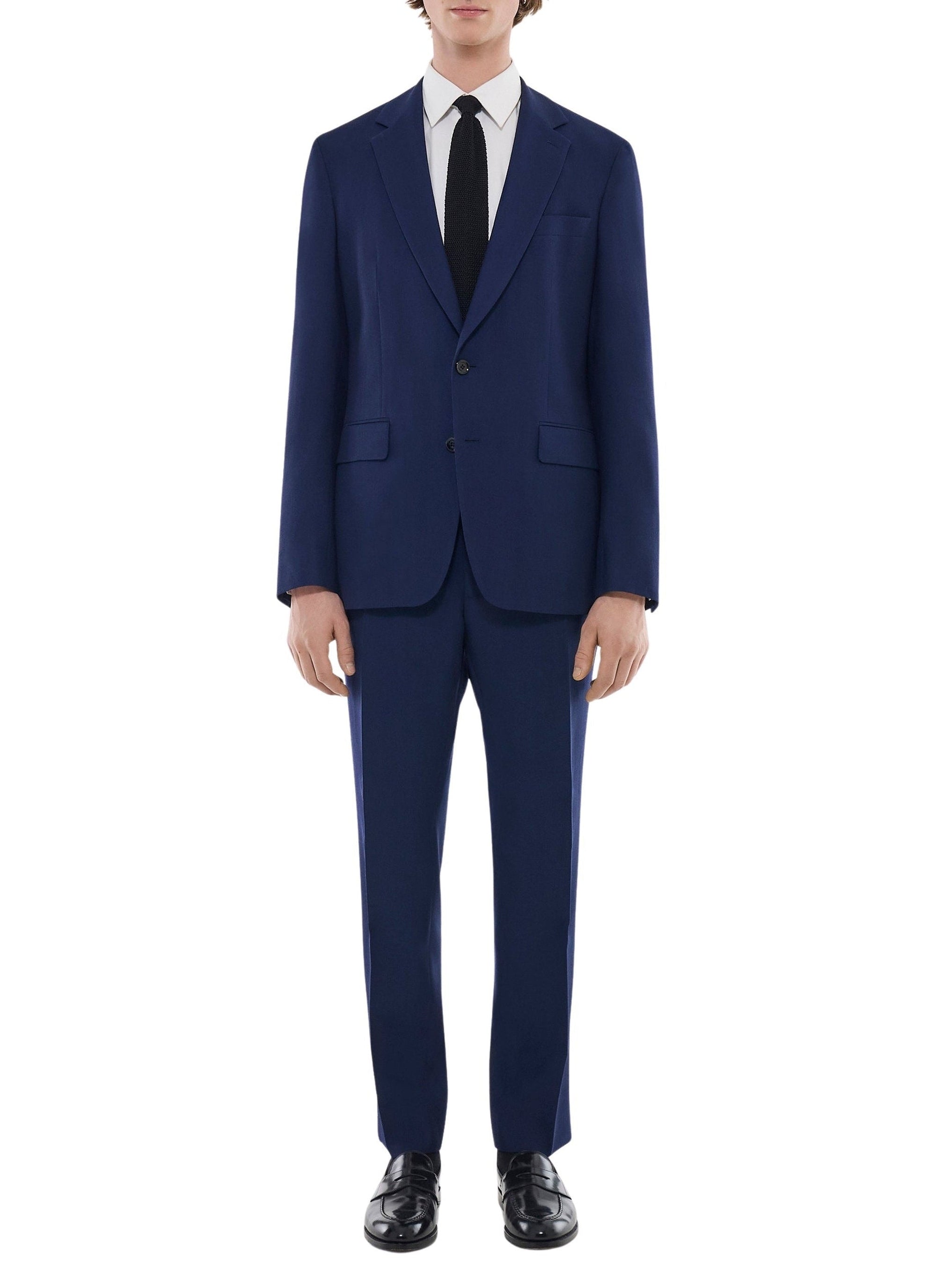 Straight-leg button-down suit in wool - Carbon