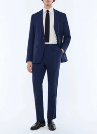Straight-leg button-down suit in wool - Carbon