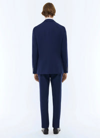 Straight-leg button-down suit in wool - Carbon