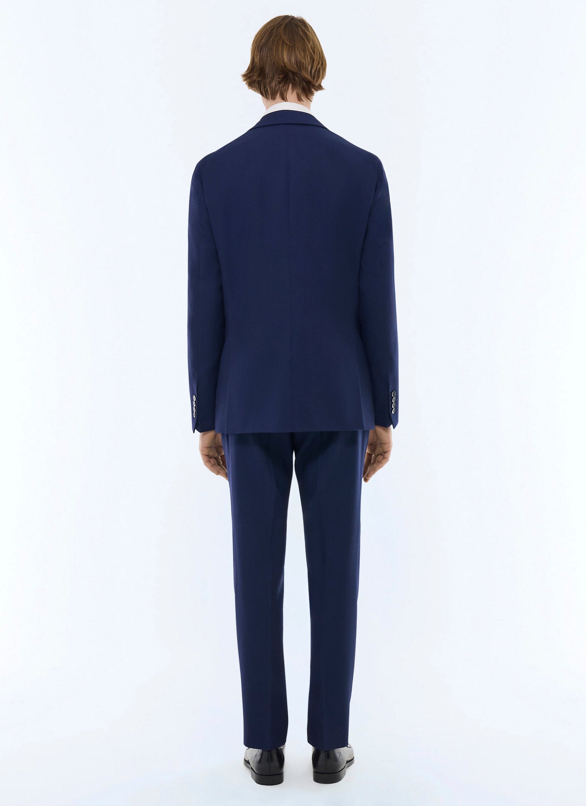 Straight-leg button-down suit in wool - Carbon