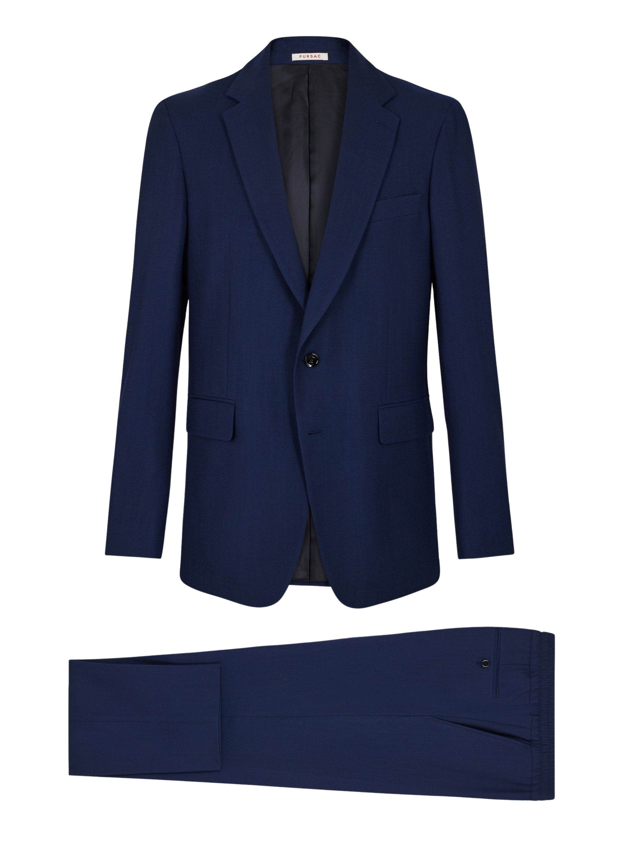 Straight-leg button-down suit in wool - Carbon