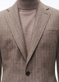 Costume ajusté à rayure en laine - Chataigne