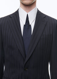 Tailored wool jacquard suit - Navy