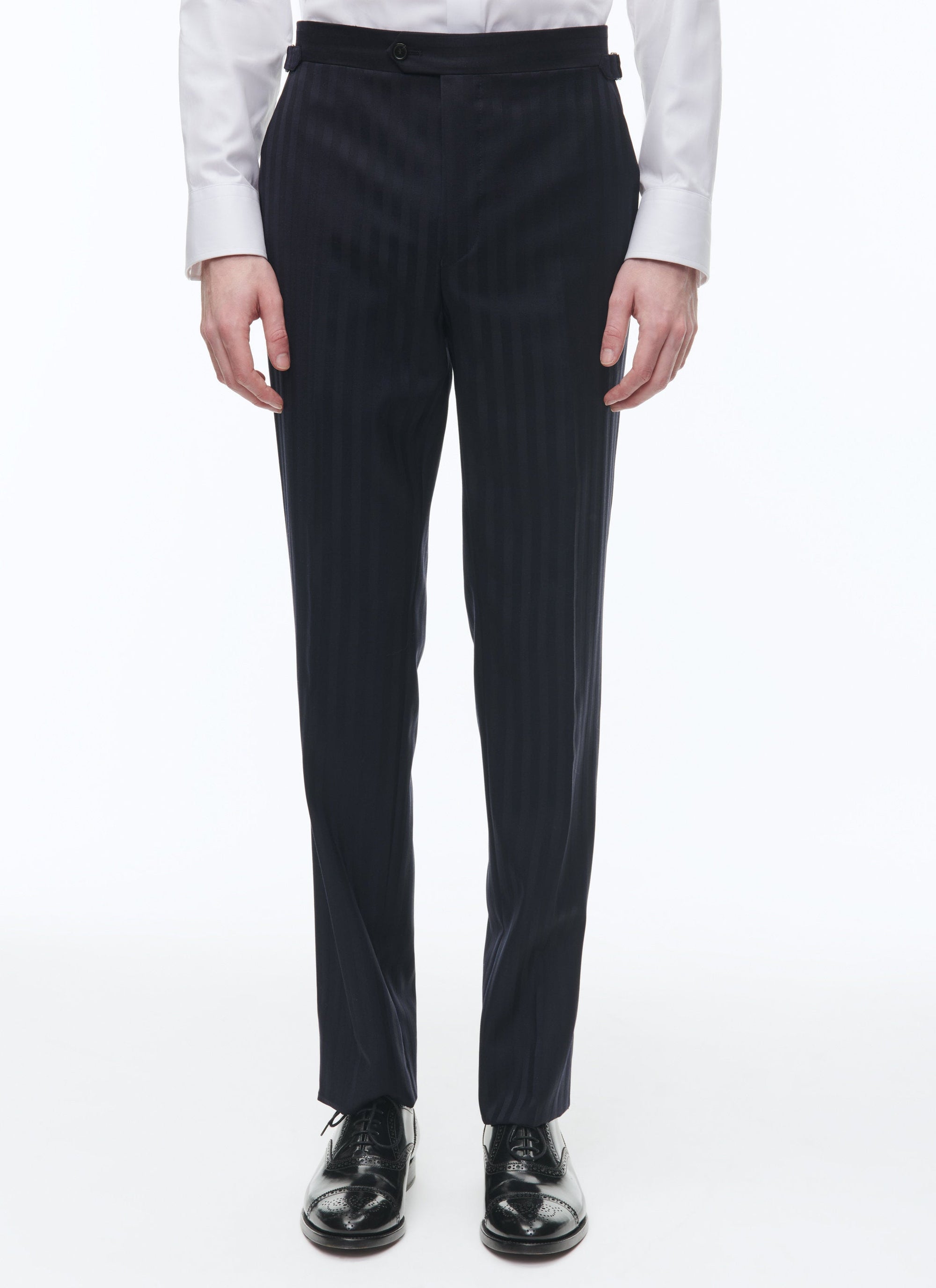 Tailored wool jacquard suit - Navy