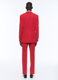 Slim-fit button-down wool suit - Scarlet