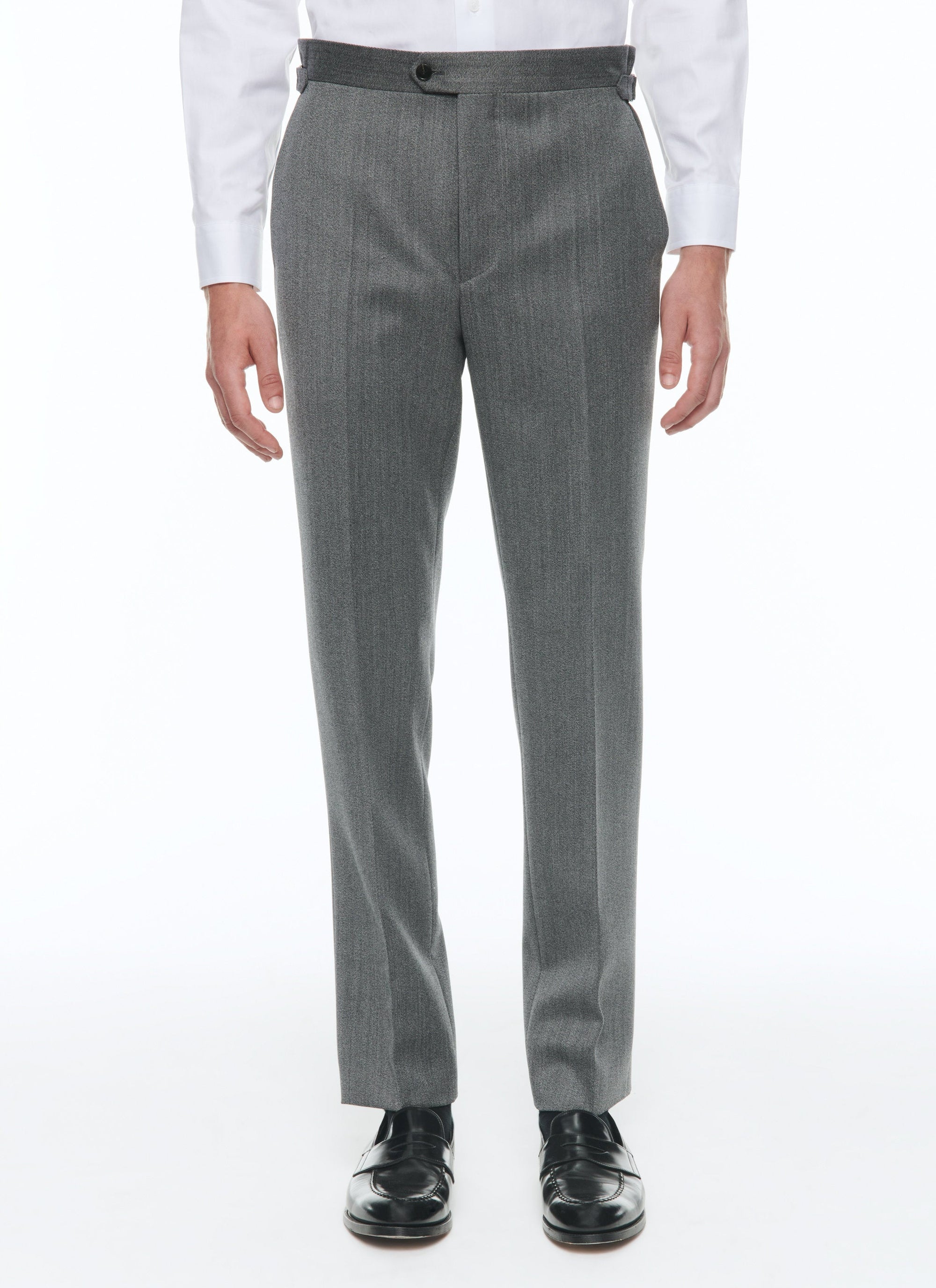 Costume croisé et ajusté en laine - Gris Chiné