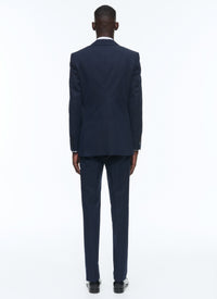 Straight suit in linen blend - Navy