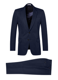 Straight suit in linen blend - Navy