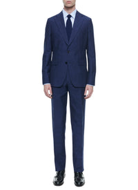 Costume droit en laine et lin - Encre