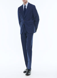 Costume droit en laine et lin - Encre