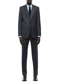 Costume ajusté et boutonné à chevrons en laine - Anthracite