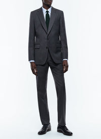 Costume ajusté et boutonné à chevrons en laine - Anthracite