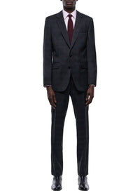 Costume ajusté à motif Prince de Galles en laine - Anthracite