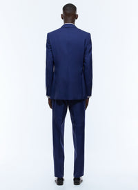 Costume ajusté à motif Prince de Galles en laine - Bleu de Nîmes