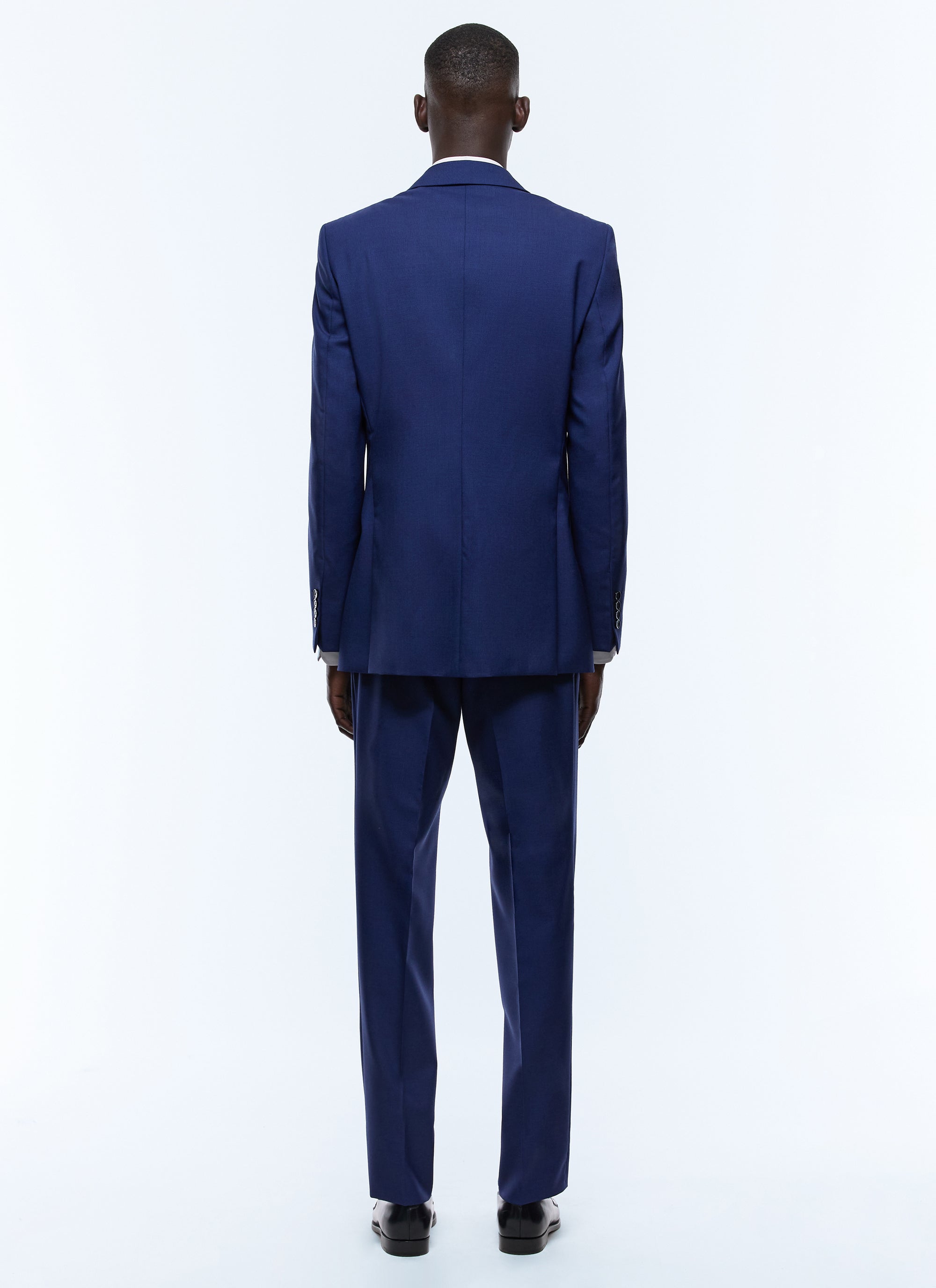 Costume ajusté à motif Prince de Galles en laine - Bleu de Nîmes