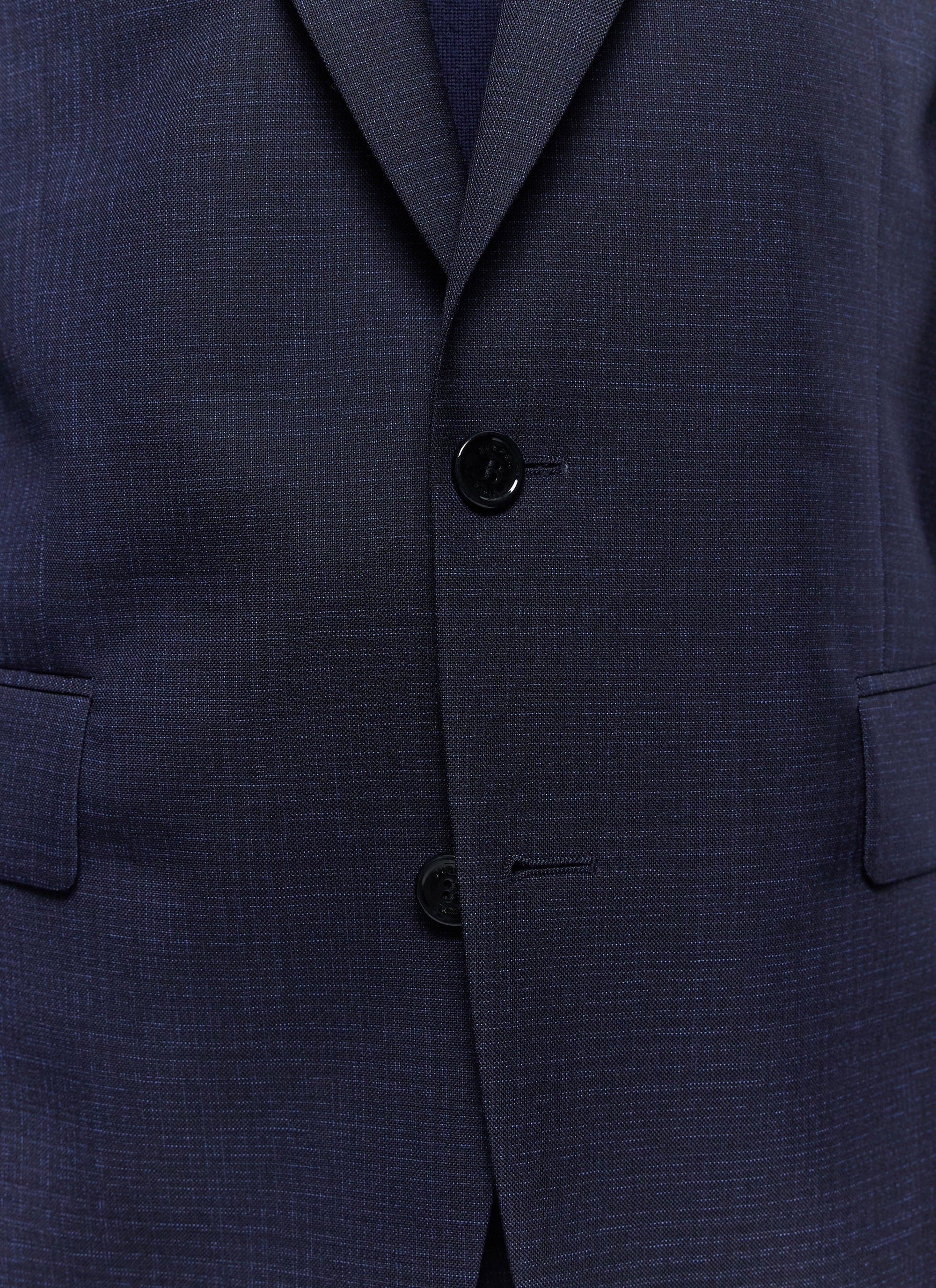 Slim-fit slit suit in wool - Navy