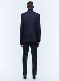 Slim-fit slit suit in wool - Navy
