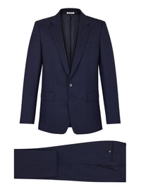 Slim-fit slit suit in wool - Navy