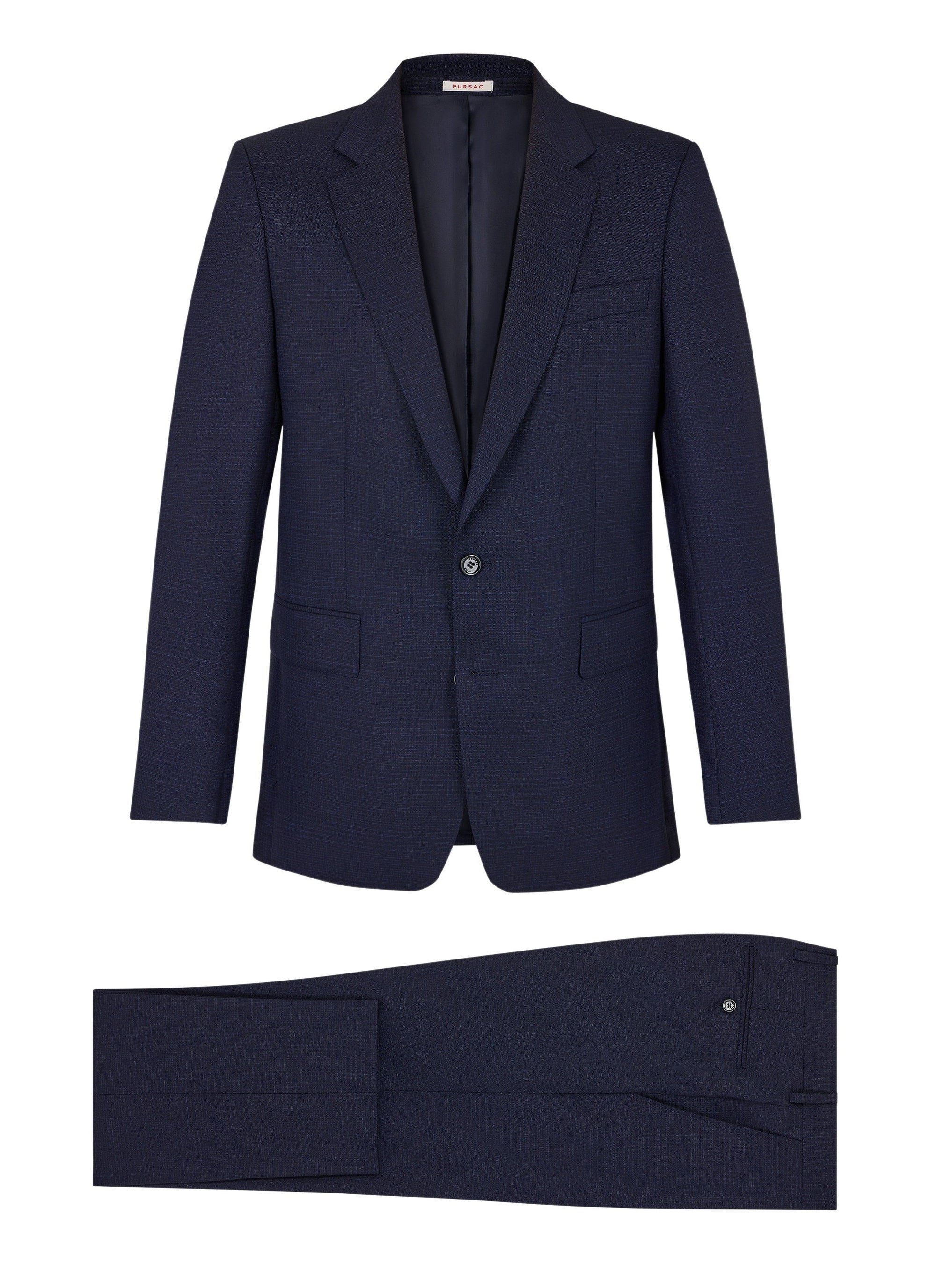 Slim-fit slit suit in wool - Navy