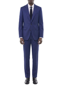 Costume ajusté et boutonné en toile de laine - Petrole