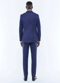 Costume ajusté et boutonné en toile de laine - Petrole