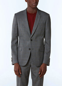 Costume ajusté à motif en laine - Acier