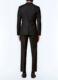 Costume ajusté et boutonné en laine - Noir