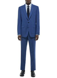 Costume ajusté en toile de laine - Bleu de Nîmes