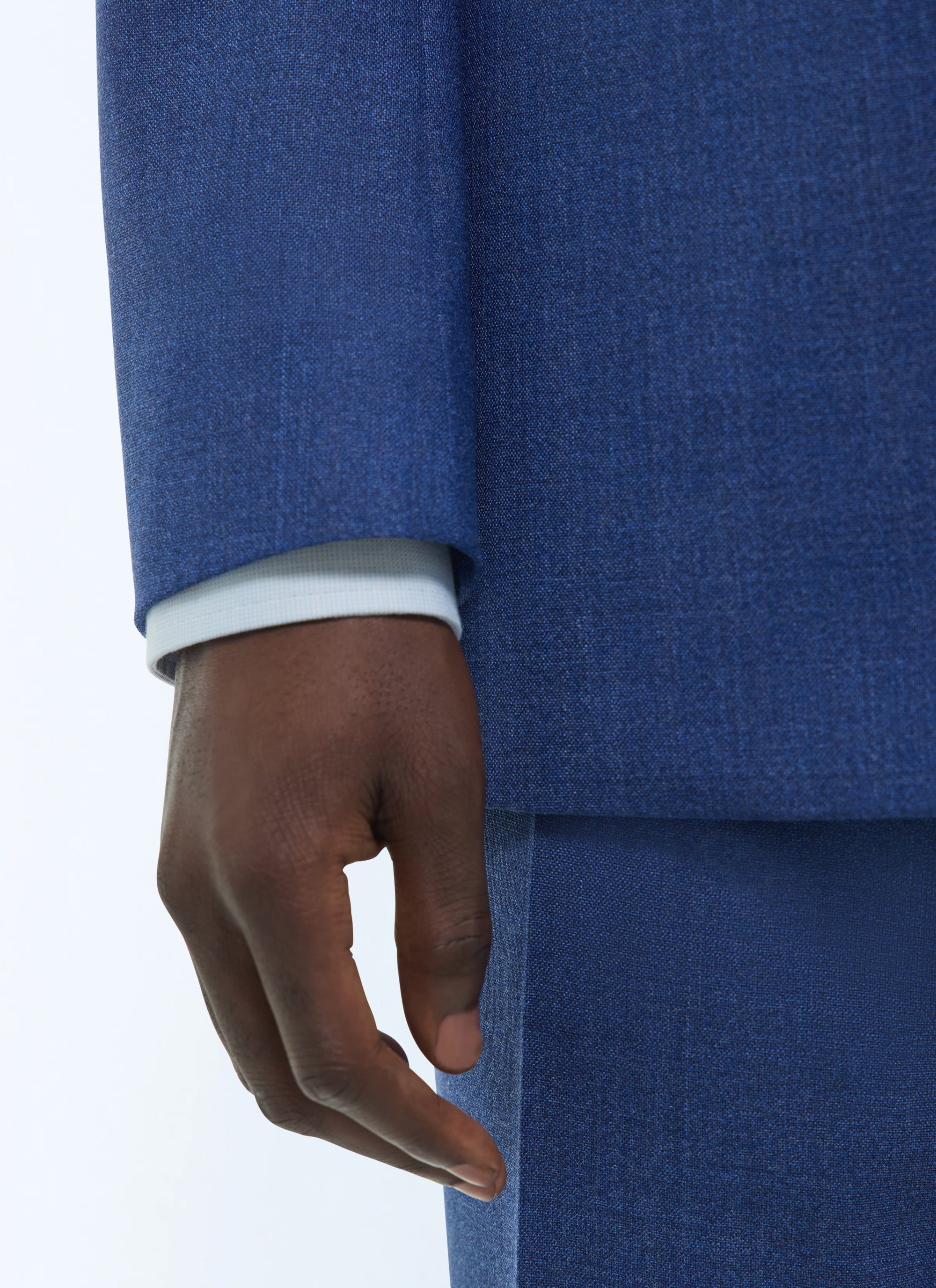 Costume ajusté en toile de laine - Bleu de Nîmes