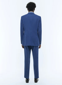 Costume ajusté en toile de laine - Bleu de Nîmes