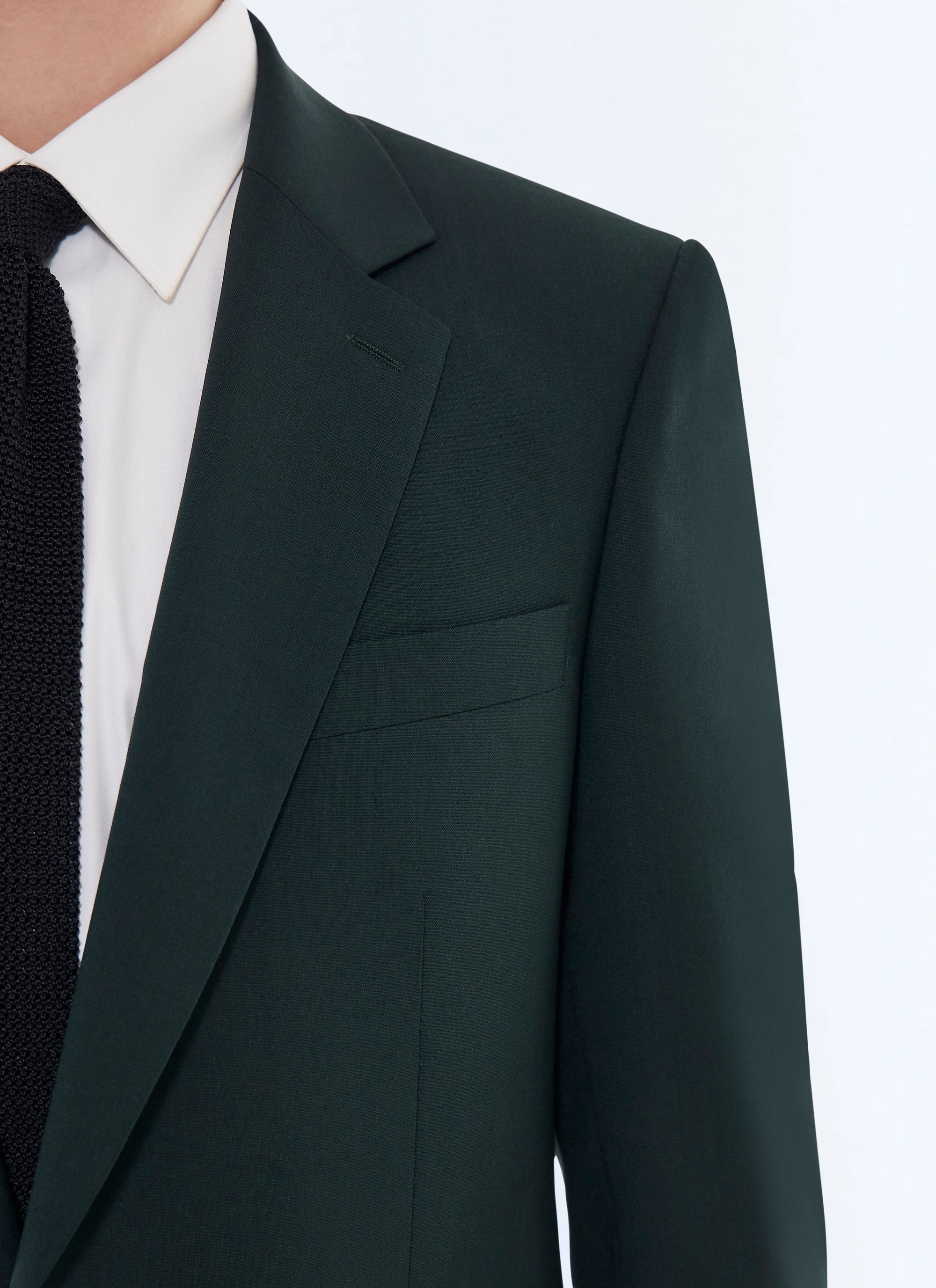 Costume ajusté en toile de laine - Vert Anglais