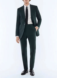 Costume ajusté en toile de laine - Vert Anglais