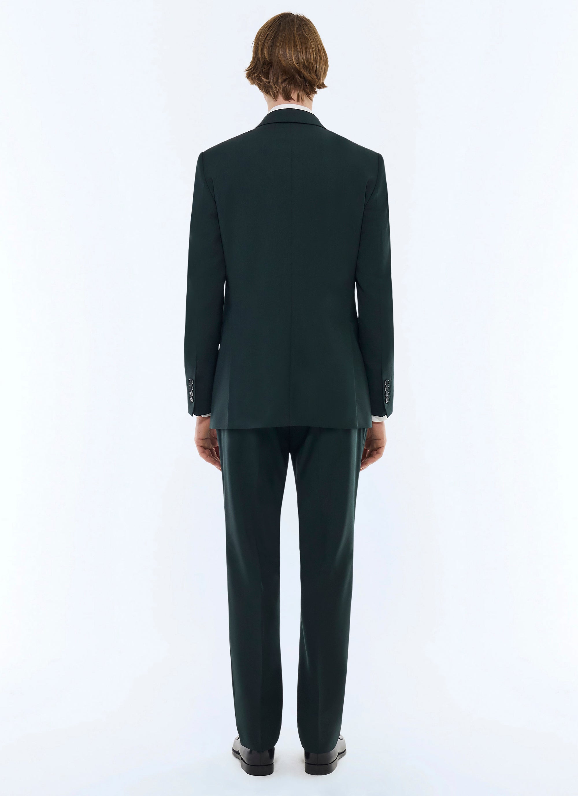 Costume ajusté en toile de laine - Vert Anglais