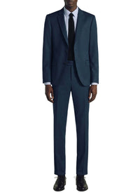 Costume ajusté et boutonné en laine - Pétrole