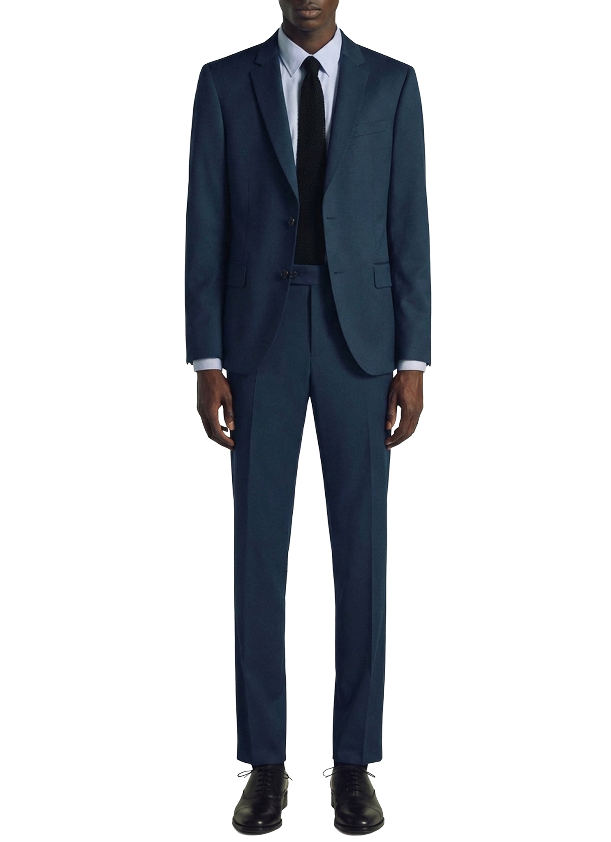 Costume ajusté et boutonné en laine - Pétrole