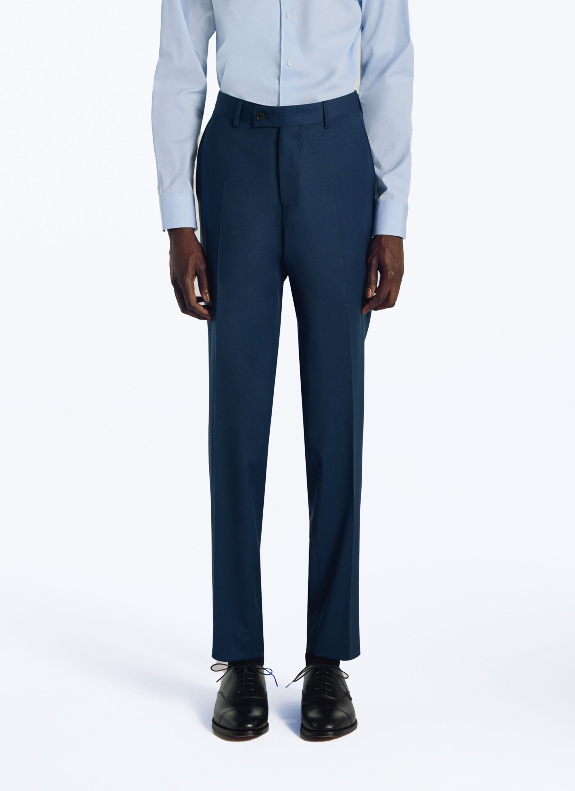 Costume ajusté et boutonné en laine - Pétrole