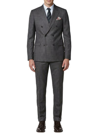 Costume ajusté et boutonné en laine - Anthracite