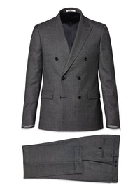 Costume ajusté et boutonné en laine - Anthracite