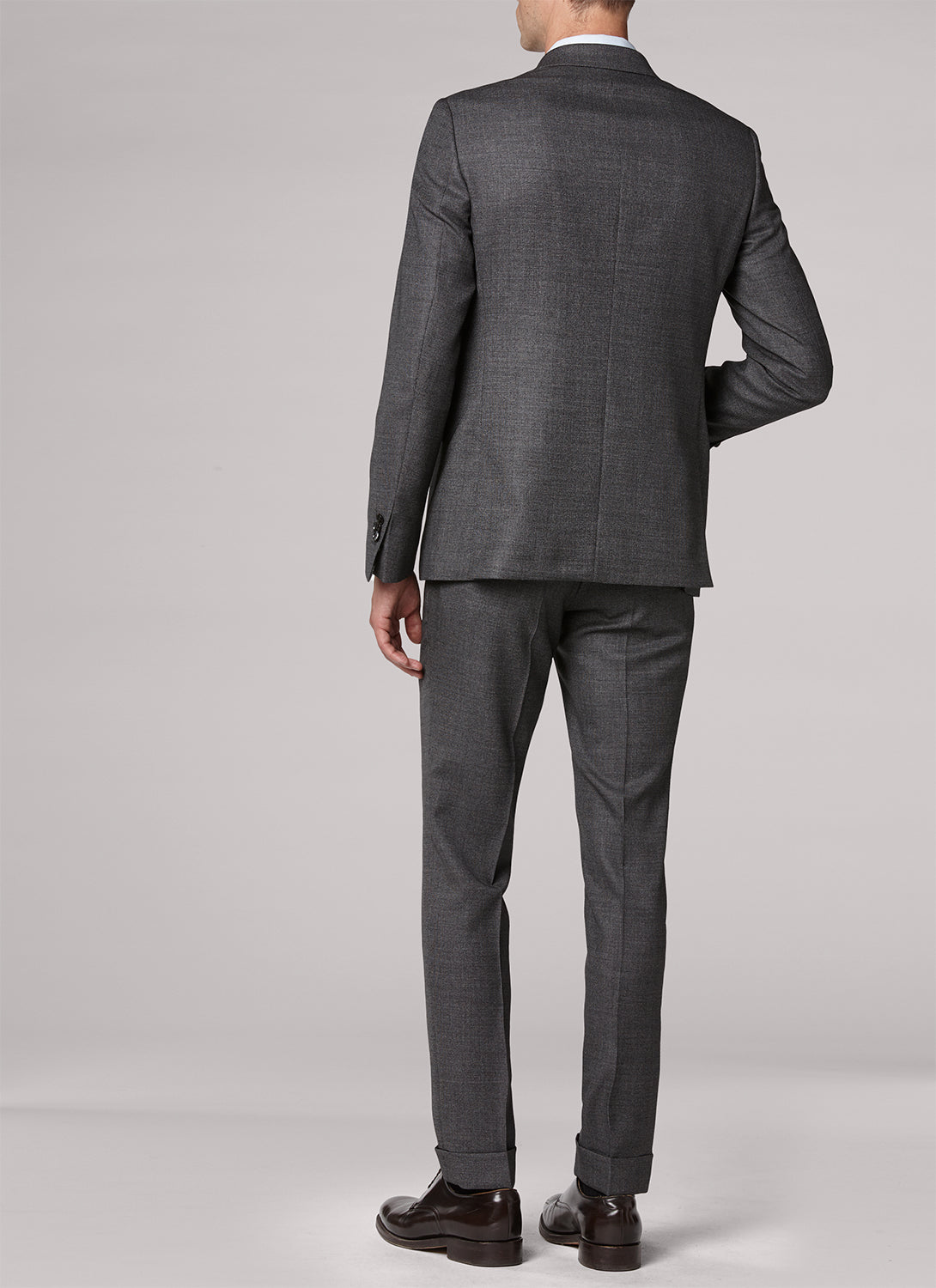 Costume ajusté et boutonné en laine - Anthracite