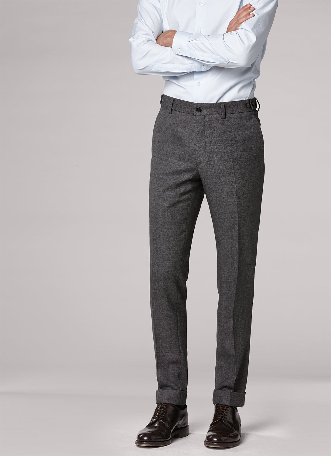 Costume ajusté et boutonné en laine - Anthracite