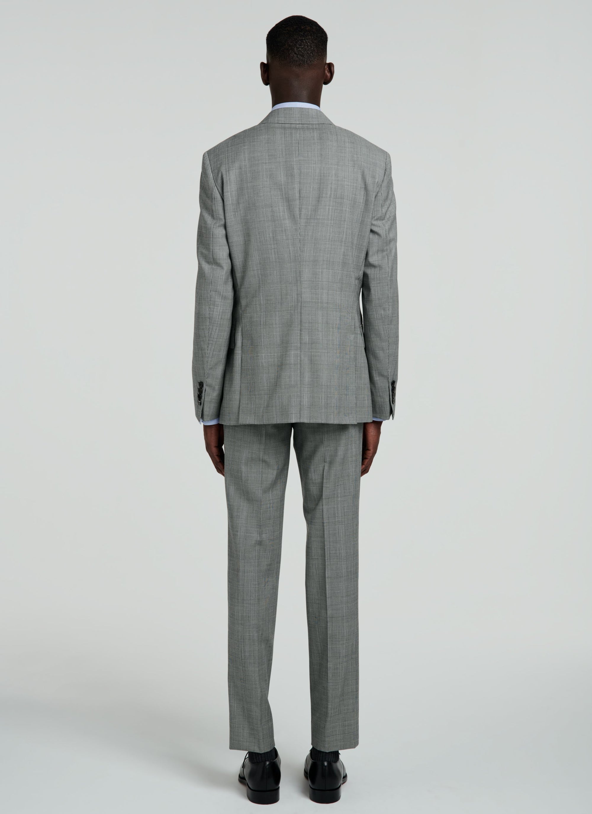 Costume ajusté et boutonné en laine - Plomb